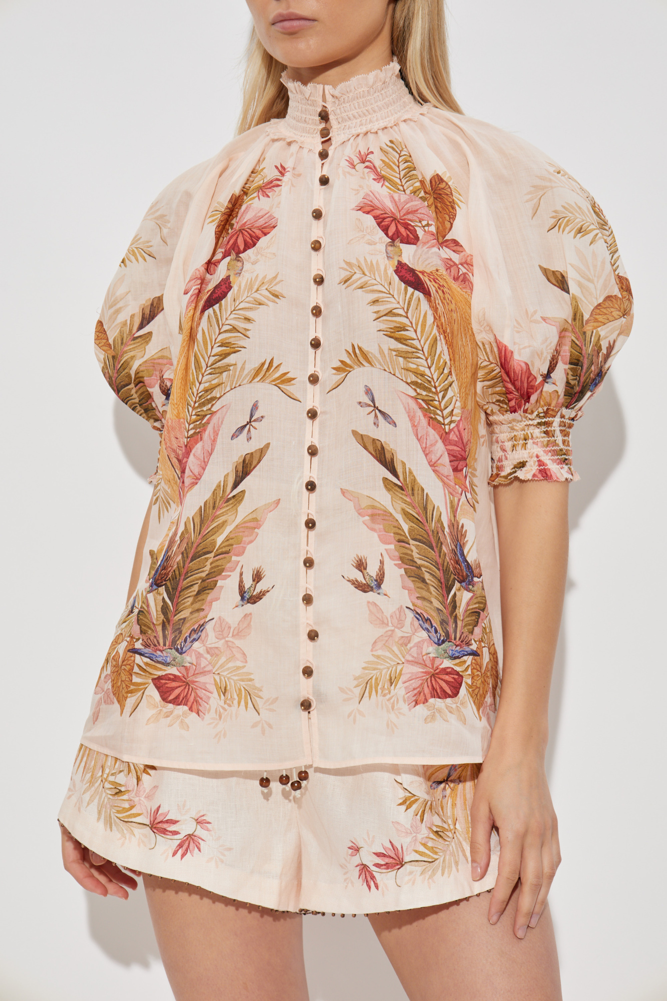 Tシャツ・カットソー Zimmermann FW25 Zimmermann Top (4556TSS253 CRMPLMFLO) Pink Shirt with floral motif Zimmermann - Vitkac AS